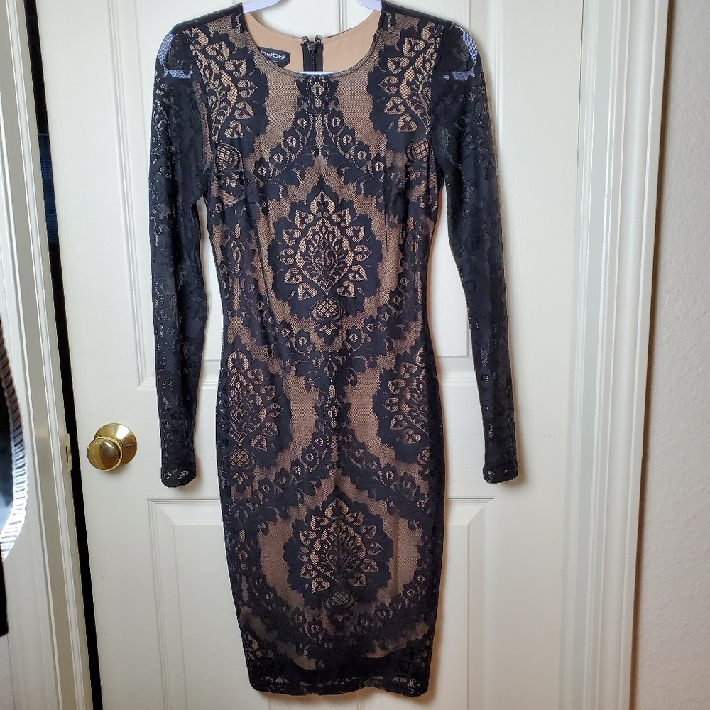 BEBE Pencil lace mini dress